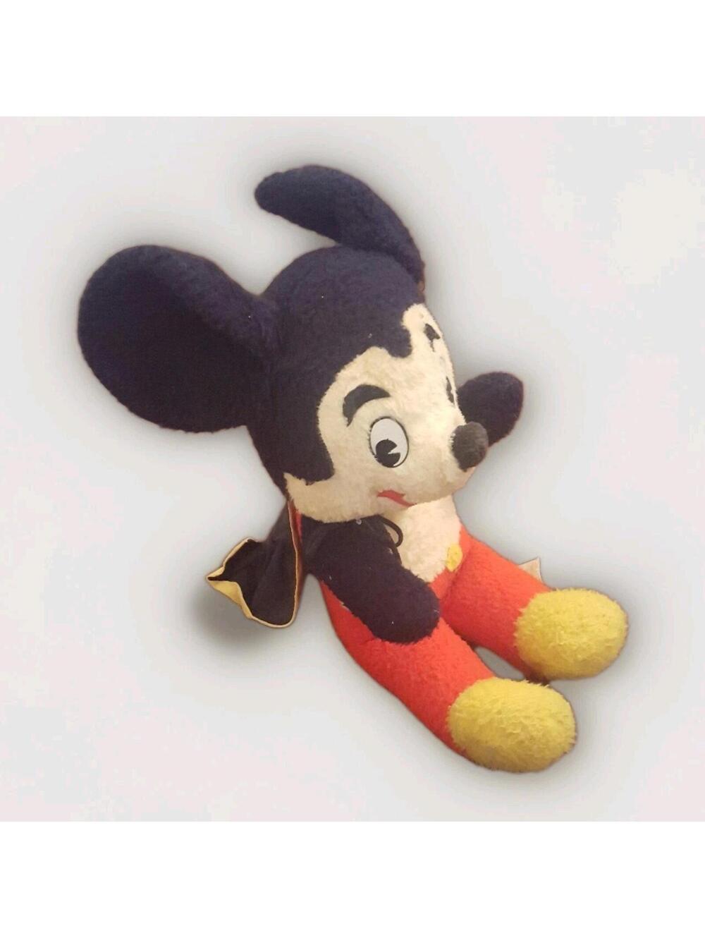 Vintage Mickey Mouse w/ Cape Stuffed Toy California Toys Walt Disney Super Hero